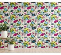 Chenlane Planche Murale Cuisine Abstrait Art Impermeable Geometrique Fleur | Lot de stickers muraux etanches pour cuisine et salle de bain. Format : 45x200 cm.