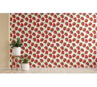 Chenlane Planche Murale Cuisine Fraise Impermeable Rouge Original Creatif | Materiau sans odeur, sans danger pour la chambre d'enfant. Format : 45x1200 cm. Parfait pour credence de cuisine et dosseret.