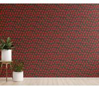 Chenlane Vignette Murale Credence Fraise Cuisine Rouge Tendance Stylise | Sticker mural facile a poser, sans outil. Format : 45x500 cm. Ambiance Fraise pour Cuisine en Rouge.