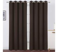 CHENMIAO Rideau Occultant 2 Pièces 280 x 280 cm Thermiques Isolant Anti Froid et Chaleur Oeillets Rideaux pour Toutes Les Saisons, Chambre, Design Moderne à Oeillets, Plusieurs Tailles, Marron