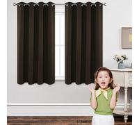 CHENMIAO Rideau Occultant Thermiques 50 x 70 cm Polyester, 100% Bloquer Lumière Rideau Salon pour Toutes Les Saisons, Chambre, Design Moderne à Oeillets, Plusieurs Tailles, Marron