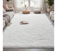 CHENMIAO Tapis de Salon 230 x 230 cm Super Doux, Shaggy, Moelleux, Antidérapant Tapis à Poils Longs Dessous Antidérapant, Décoration Intérieure pour Salon Chambre Filles Enfants, Blanc