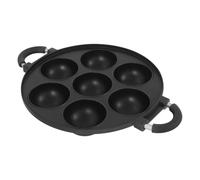 chennnls Poêle à gâteau à 7 trous, Poffertjes, poêle Takoyaki antiadhésive, poêle en aluminium pour Takoyaki, mini crêpes et gâteaux aux œufs - Noir