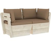 Chenshu Canapé de jardin en palettes, 2 places avec coussins, canapé de salon en plein air, meubles de salon de jardin, canapé de jardin, ensemble de balcon, meubles, bois d'épicéa