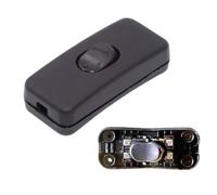 chenyang Interrupteur à cordon en ligne AC 250 V 2 A - Interrupteur marche/arrêt bidirectionnel - Bouton de commande de lampe - Interrupteur à bascule - Noir - Pour lampe de table, lampe miroir, lampe