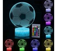 CHENYAO (DJ0008) 3D Illusion Lampe 7 couleurs Changement Optique Tactile Lumière USB et Télécommande （Football） G