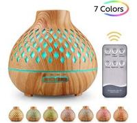CHENYAO(XX0012) Diffuseur d'Huiles Essentielles, 400ml Humidificateur Ultrasonique Aromathérapie avec 7 Couleurs Lumières LED d'aromathérapie Electrique pour la Maison, Yoga, Bureau, SPA, Chambre--Gra