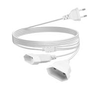 CHENYU Câble D'extension Euro 2 en 1 Blanc 3m Rallonge électrique | 250 V/2,5 A Style Européen Rallonge Electrique Exterieure Convient Aux Ordinateurs Pc Moniteurs Bureaux Et Usage Domestique