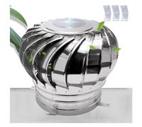CHENYUOZ Extracteur de fumées Rotatif éolien, Ventilateur de Toit Non électrique en Acier Inoxydable 304, Surface Lisse, Forte capacité de Charge, Robuste et Durable(11.8in(300mm))
