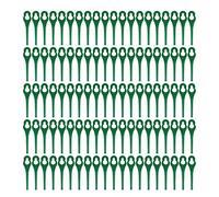 CHEOTIME 100 pièces Lames de Coupe-Herbe en Plastique, Tête de Coupe-Herbe à Cordes Lame de Remplacement pour Tondeuse à Gazon 85mm Lames de Coupe de Rechange pour Coupe-Herbe(Vert
