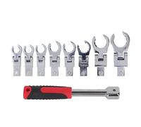 CHEOTIME Jeu de Clés à Cliquet Articulées, Mixtes à Cliquet Tete Flexible, Lot de Clé Plate à Cliquet 8 pièces 9-19mm, en Acier au Chrome Vanadium avec Sac de Rangement