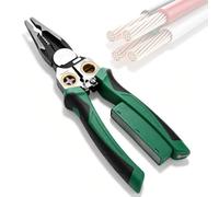 CHEOTIME Pince à Dénuder 8 en 1, Outil Multifonction Électricien Testeur de Tension, Pince de Coupe et Dénudage Ciseaux à Câble pour Couper, Câbler, Tirer les Fils