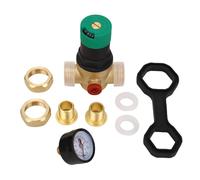 CHEOTIME Régulateur de pression d'eau en laiton avec jauge 0-1MPa, réglable 1-6bar RV Régulateur de pression d'eau Réducteur de pression d'eau pour robinet de chauffage solaire (3/4 pouces (DN20))