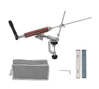 CHEOTIME Système d'affûtage de couteaux avec 4 pierres à aiguiser, rotation à 360 °, angle fixe, kit d'affûtage de couteaux de chef de cuisine en acier inoxydable, outils de