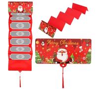 Chèques-cadeaux de Noël en espèces | Caisse cadeau de Noël avec 10 fentes - Carte pliante festive préférée de la fête avec TASSLE pour fournitures de fête de Noël Père Noël