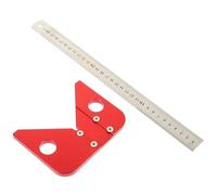 Chercheur de Centre pour Menuiserie, Marqueur D’angle 45°, Rouge | Alliage D’aluminium et Fer, Traçage Précis et Rapide, Usage Menuiserie et Fabrication de Meubles
