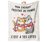 CheriGift Cadeau Saint Valentin pour Homme Femme, Couverture en Flanelle Ultra Douce avec Citations Cœurs - Anniversaire, Anniversaire de Couple pour Elle et Lui, Idéal pour Petite Amie et Petit Ami
