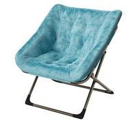 CherishCradle Fauteuil Salon Pliable, Chaise Salon Siège Rembourré, Chaise Coiffeuse avec Cadre Métallique, Fauteuil Relax pour Salon, Chambre, Bureau, Jardin, Vert