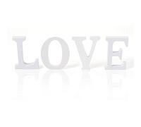 Cheriswelry Lot de 4 lettres d'amour en bois naturel brut pour décoration de maison, anniversaire, mariage, anniversaire de mariage