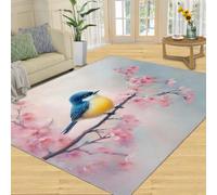 Cherry Blossoms Tapis 100x150cm, Birds Tapis for Living Room