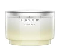 Chesapeake Bay Bougie parfumée | Bougie à 3 mèches | Vagues dorées | Cadeaux parfaits pour femmes