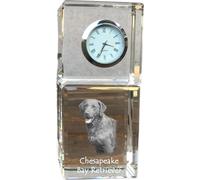 Chesapeake Bay Retriever - horloge en cristal avec photo, photo de chien dans le cristal, horloge de table personnalisée de la marque Art-Dog