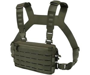 Chest rig Tactique EDC pour Homme, Pochette Poitrine Molly Utilitaire, Sac bandoulière Vert, Sangles réglables, Quatre Boucles à dégagement Rapide, 25 x 4 x 17 cm