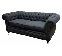 Chesterfield Canapé Meubles rembourrés Canapés deux places Tissu Gris