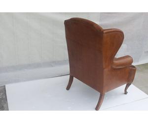 Chesterfield Cuir Fauteuil Oreille Vintage Fauteuil Club Fauteuil de Direction Oreillette