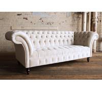 Chesterfield Original Sofa JVMoebel Canapé Textile Canapé Tissu Beige 225cm