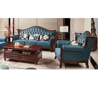 Chesterfield Salon en cuir classique Baroque Rococo Meubles Canapé Garniture de canapé 3+1