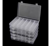 CHEUKYIU Lot de 5 Boîtes de Rangement transparentes à 36 Compartiments avec intercalaires amovibles, pour bijoux, Perles, Artisanat, bricolage