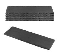 CHEUKYIU Lot de 6 Plateaux Aperitif en Ardoise Naturelle - 30 x 10 cm - Plateau Fromage Antidérapant pour Charcuterie, Sushis, Desserts