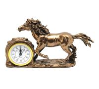 Cheval au galop Horloge décoration de table brune Reine Isabel