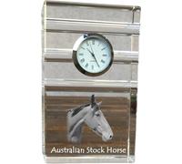 Cheval de ranch australien - horloge en verre avec photo, photo de cheval en cristal, horloge sur pied personnalisée pour bureau de la marque Art-Dog