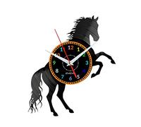 Cheval Horloge Murale Décorative Moderne Vinyle Disque Vinyle Horloge Équitation Pour Les Amateurs De Cheval Cadeau W1537