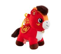 Cheval Mascotte chinois - Trésor de peluche 2026, forme décorative douillette, accent fascinant, table basse pour bureau, vitrine, cadeau, souvenir, collection Residenza Studio Angle Presentaz