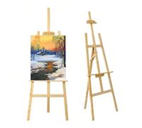 Chevalet 1,5 m / 1,75 m Chevalet d'atelier réglable Support de peinture et de dessin Chevalet pliant en bois pour présentation de mariage Tableau pour peinture (150 cm / 175 cm), Rentrée des classes, 