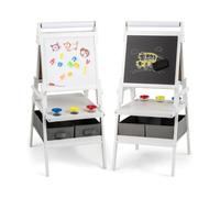 Chevalet 3-en-1 pour enfants 54 x 46 x 101,5 cm avec rangement pratique et design éducatif en MDF blanc 20_0011419