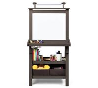 Chevalet 3 en 1 pour enfants 59 x 50 x 117 cm avec accessoires artistiques rangement pratique en MDF marron 20_0011434
