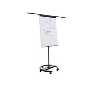 Chevalet conference juvenilia metal pied mobile sur roulette colorie blanc et noir