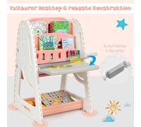 Chevalet d'art pour enfants 2 en 1, tableau magnétique double face et support de livre pour enfants Orange