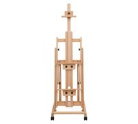 Chevalet d'artiste - Chevalet de table et de sol réglable - Hauteur : 143–232 cm - Pliable - Bois de hêtre et plastique - 4 roulettes universelles verrouillables