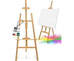 Chevalet d'artiste – Chevalet réglable en hauteur, 1,5 m – Bois – Portable – Adapté à l'atelier et à l'extérieur – Support pour affiches et expositions – Naturel