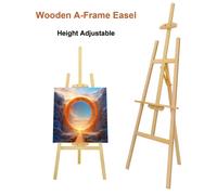 Chevalet d'artiste - Chevalet trépied en forme de "A" - Réglable en hauteur (1,5 m) - Pliable et portable - En bois - Pour la peinture et le dessin