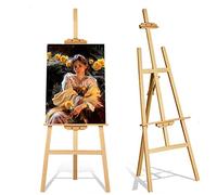 Chevalet d'artiste en Bois de 150cm - Chevalet Peinture d’Artiste Hauteur Réglable - Cadre Réglable en Bois- Surface lisse - Support de peinture pour peinture, croquis, présentation, mariage
