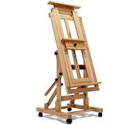 Chevalet d'artiste en bois, support de studio réglable avec roulettes, poste de travail multifonction en hêtre pour peinture et toile, utilisation en intérieur