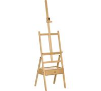 Chevalet de peintre - Chevalet en bois avec tiroir - Hêtre - Réglable en hauteur jusqu'à 190 cm - 43,5 x 43 x 190 cm - Naturel