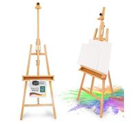 Chevalet de peintre hêtre massif -- Pliable - Pour toile jusqu'à 120 cm