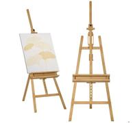Chevalet de peinture pour artiste Vinsetto pliant en hêtre avec hauteur et angle réglables, 65x110x180-235 cm, bois naturel